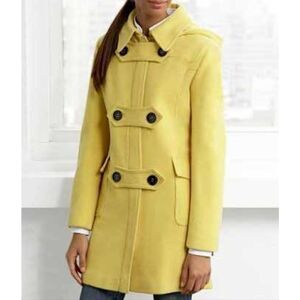 Tommy Hilfiger Yellow wool blend toggle closure peacoat M